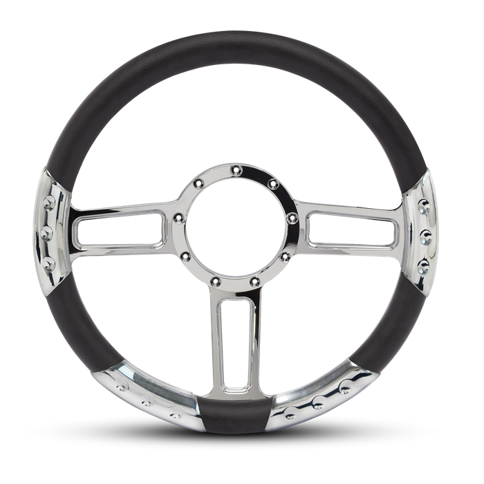 Billet Specialties Steering Wheel Half Wrap Black Leather Billet Specialties Steering Wheel Half Wrap Black Leather