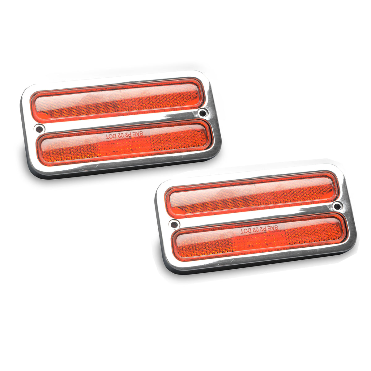 Billet Marker Light Bezels w/ Amber Lights - 1967-72 Chevy C-10 Truck ...