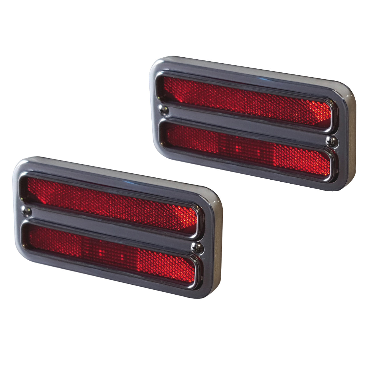 Billet Marker Light Bezels w/ Red Lights - 1967-72 Chevy C-10
