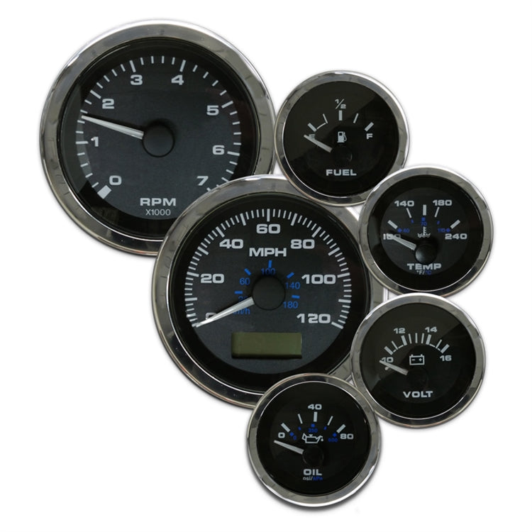 Elite 6 Gauge Kit with GPS Speedo, Universal Fuel Level Elite 6 Gauge Kit with GPS Speedo, Universal Fuel Level